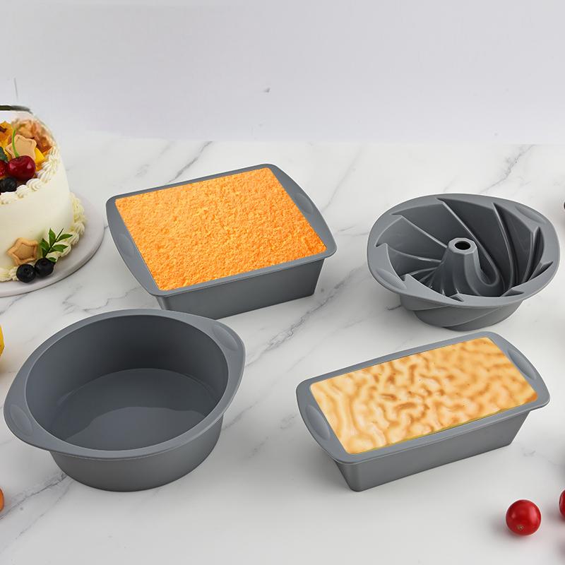 Commercial Kitchen Pots And Pans - 실리콘 사각 4구 케이크 팬 논스틱