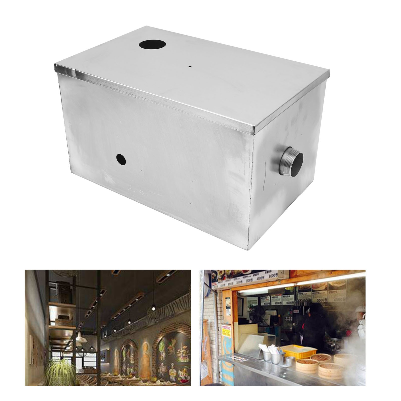 Commercial Kitchen Grease Interceptor - 400x250x230mm 스테인리스 스틸 그리스 차단 트랩