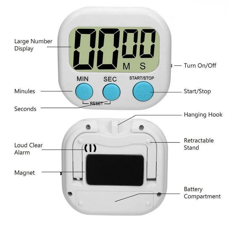 미니 디지털 주방 타이머 큰 숫자 큰 소리 알람 자석식 - Commercial Kitchen Timer 리뷰 및 가격