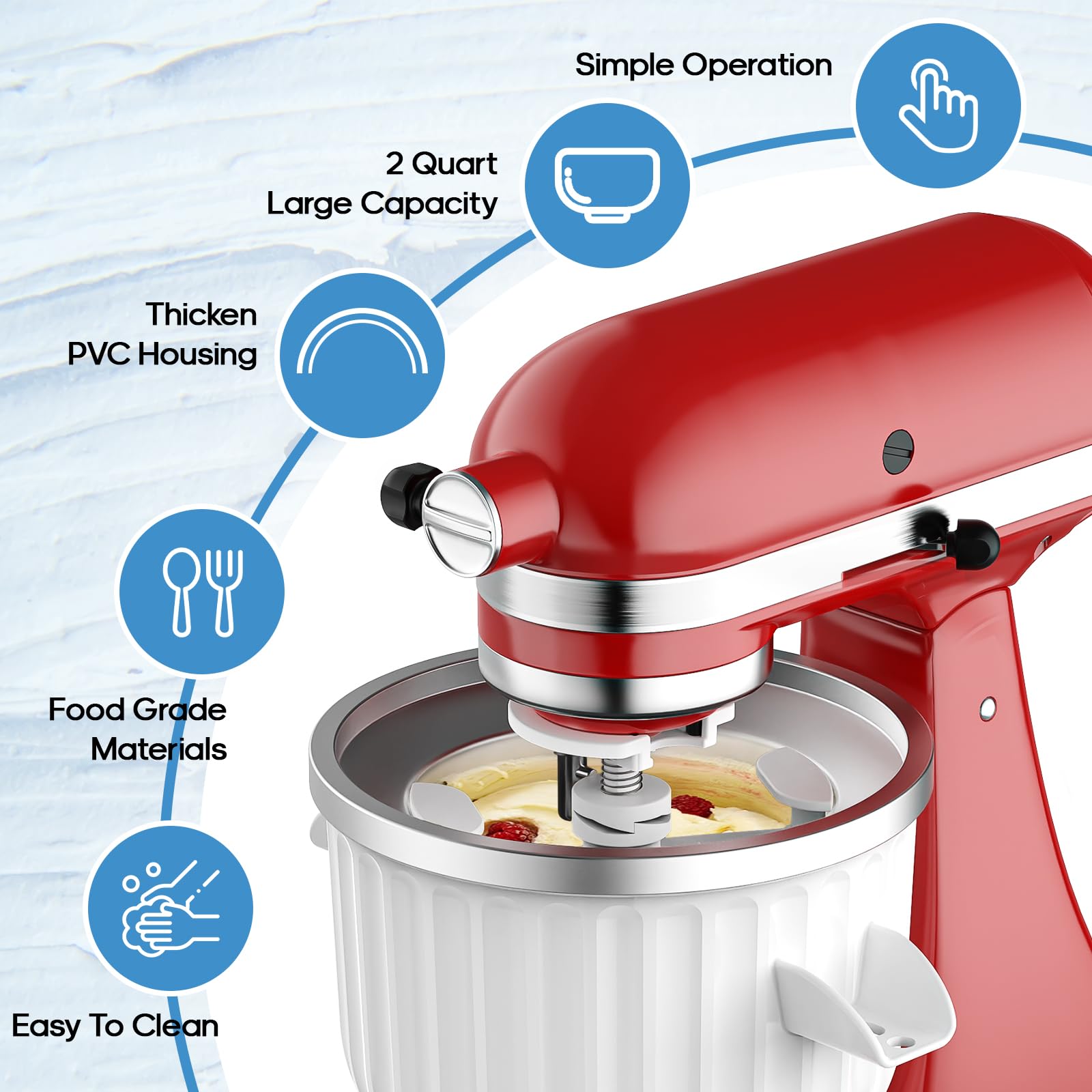 키친에이드 스탠드 믹서용 2쿼트 아이스크림 메이커 부착 - Commercial Kitchenaid 리뷰 및 가격