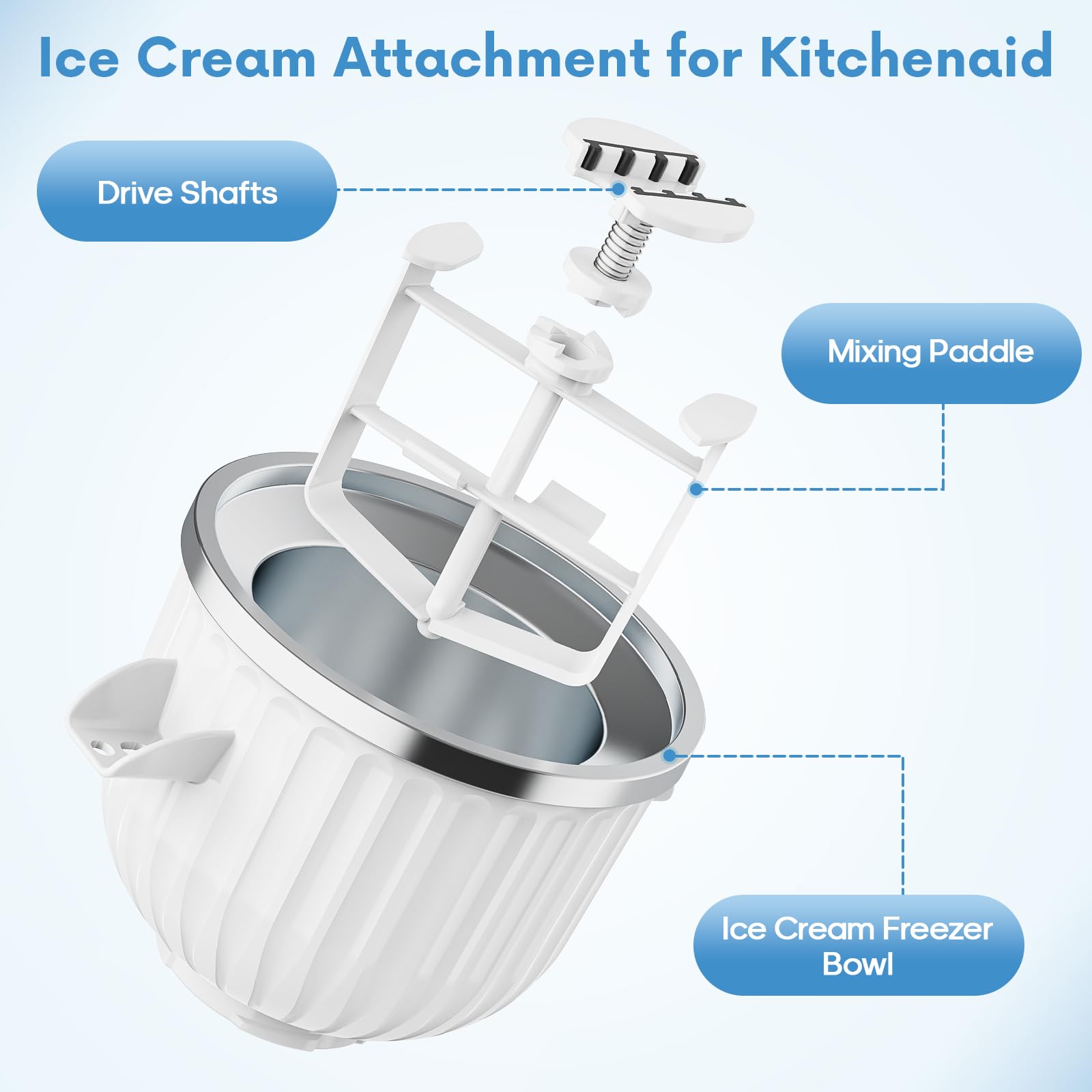 키친에이드 스탠드 믹서용 2쿼트 아이스크림 메이커 부착 - Commercial Kitchenaid 리뷰 및 가격