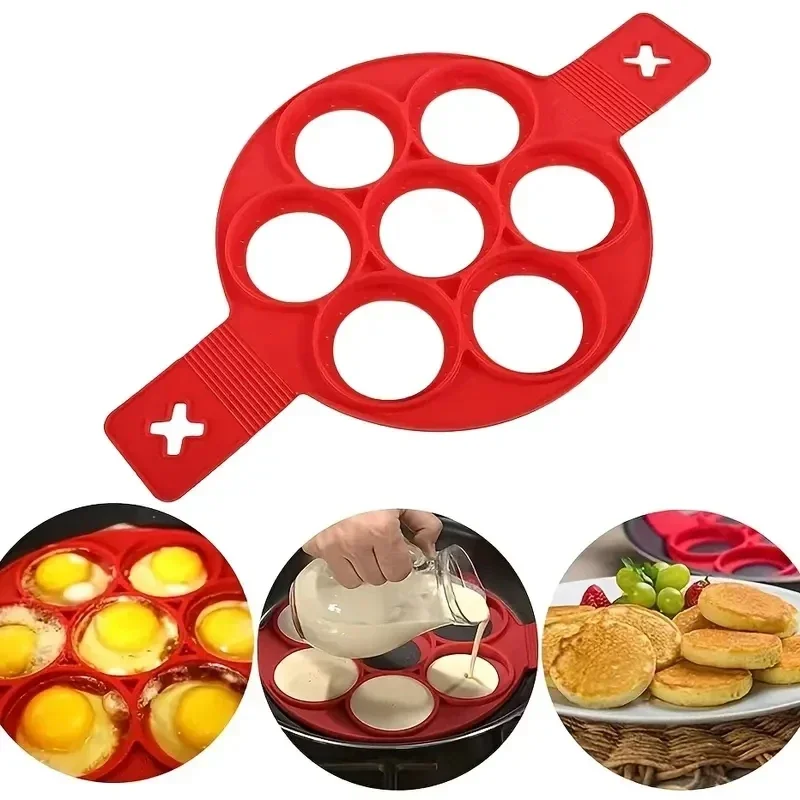 실리콘 7홀 원형 프라이팬 아침 팬케이크 금형 DIY  - Commercial Kitchen Pots And Pans 리뷰 및 가격