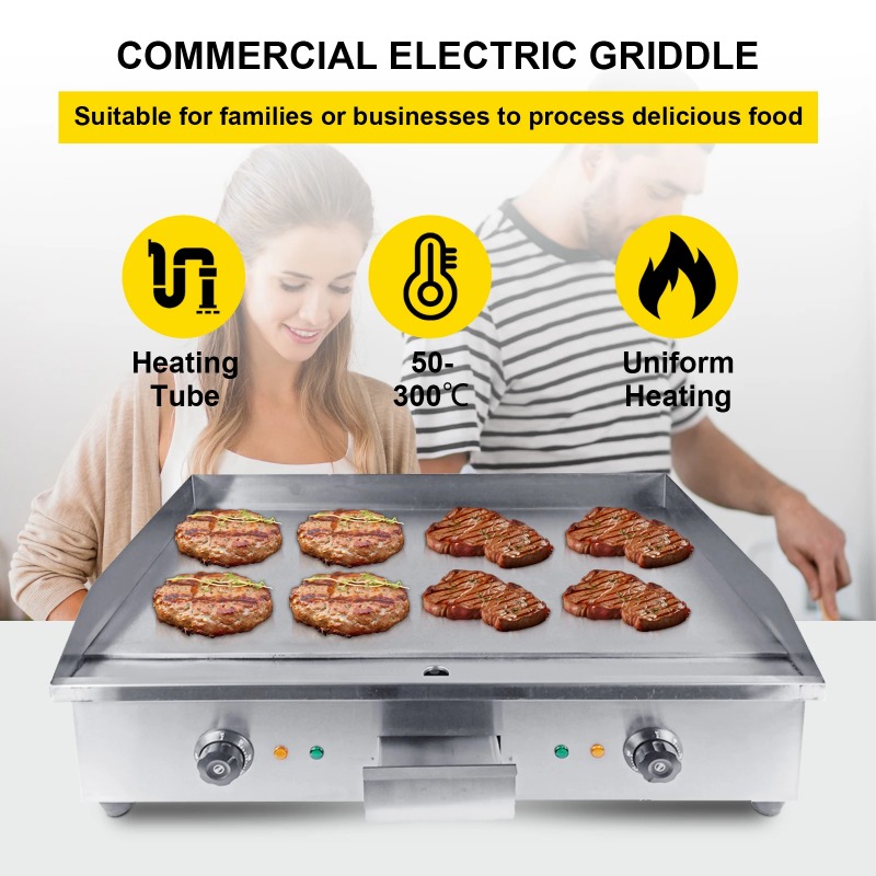 신제품 상업용 전기 그리들 조절 가능한 온도 조절기 평 - Electric Griddle Flat Top 리뷰 및 가격