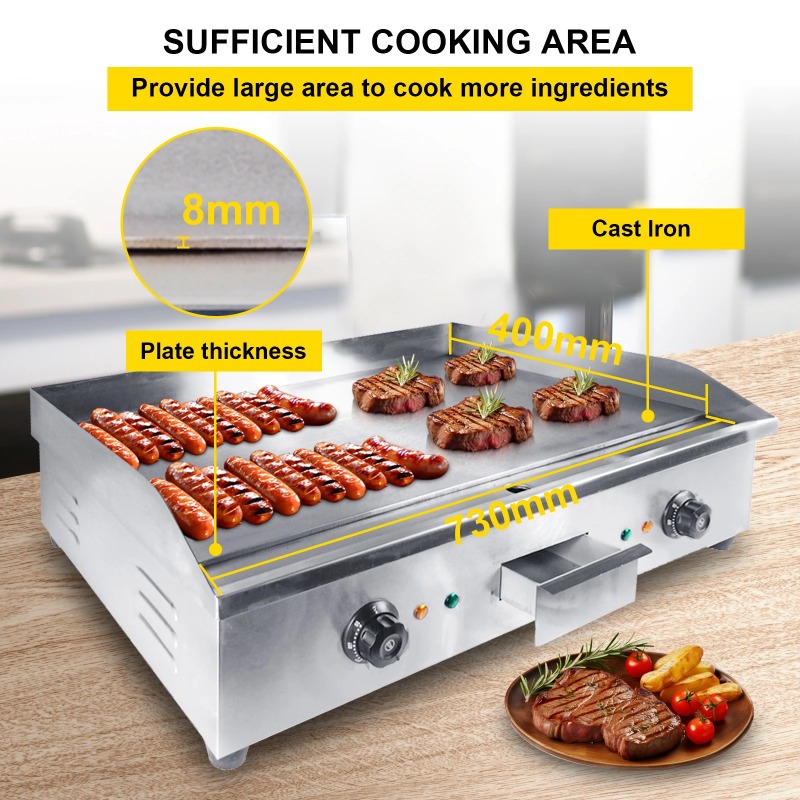 신제품 상업용 전기 그리들 조절 가능한 온도 조절기 평 - Electric Griddle Flat Top 리뷰 및 가격