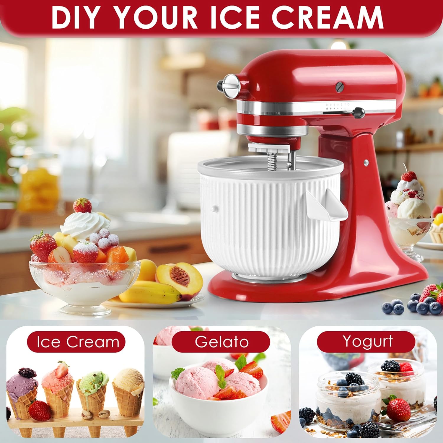 KitchenAid 스탠드 믹서용 아이스크림 메이커 부 - Commercial Kitchenaid 리뷰 및 가격